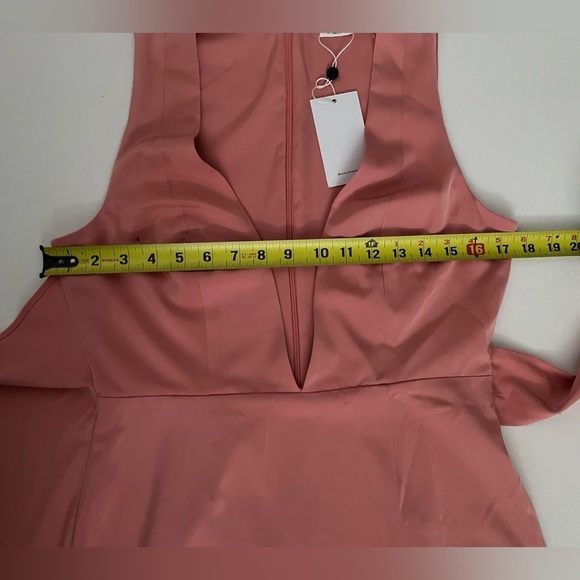 Lovers & Friends CHICHIRA GOWN Pink satin faux wrap plunge neck maxi gown m - Picture 7 of 12